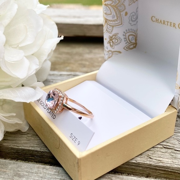 NWT CHARTER CLUB ROSE GOLD PLATED BLUSH CUBIC ZIRCONIA RING - 9 - Picture 5 of 7